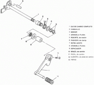 Despiece mecánico del eje de cambio de marchas