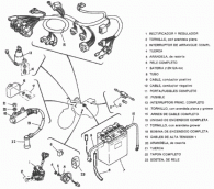 Esquema eléctrico de la Yamaha SR, parte 1.